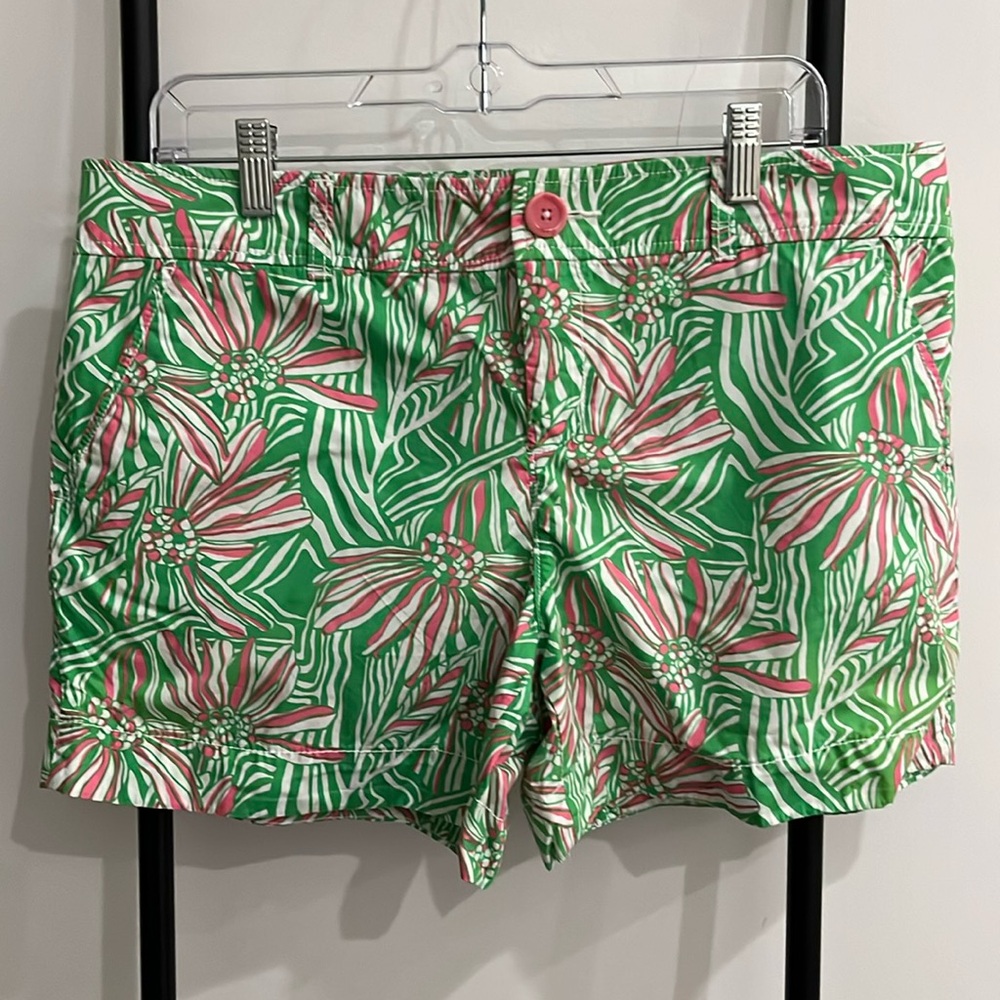 Lilly Pulitzer Callahan Green Bean Walsh Green Pink Cotton Women Size 14